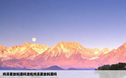 鸡汤要放料酒吗清炖鸡汤要放料酒吗