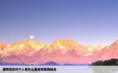 酒吧吧员对个人有什么要求呀要具体点