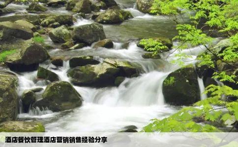 酒店餐饮管理酒店营销销售经验分享