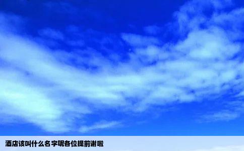 酒店该叫什么名字呢各位提前谢啦