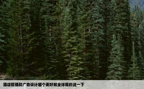 酒店管理和广告设计哪个更好就业详细的说一下