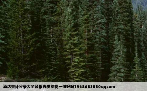 酒店会计分录大全及报表发给我一份好吗1968683880qqcom