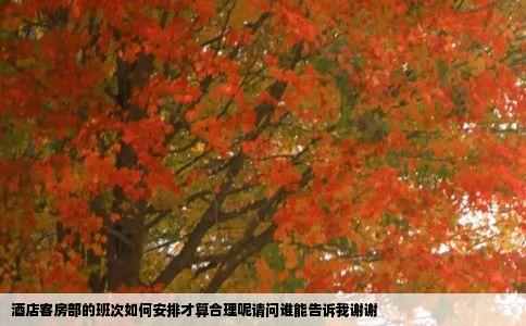 酒店客房部的班次如何安排才算合理呢请问谁能告诉我谢谢