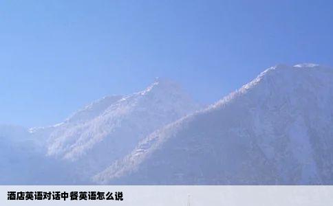 酒店英语对话中餐英语怎么说