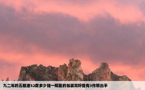 九二年的五粮液52度多少钱一瓶我的包装完好我有3件想出手
