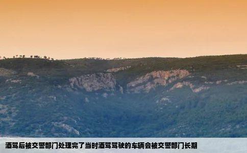 酒驾后被交警部门处理完了当时酒驾驾驶的车辆会被交警部门长期