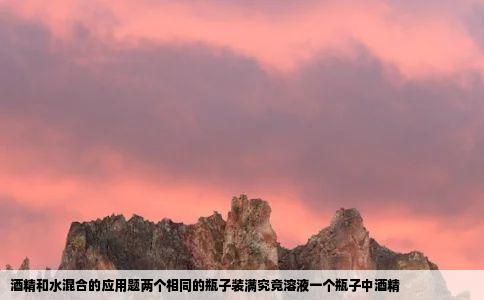酒精和水混合的应用题两个相同的瓶子装满究竟溶液一个瓶子中酒精