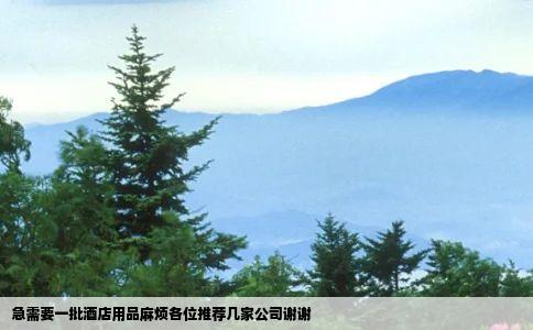 急需要一批酒店用品麻烦各位推荐几家公司谢谢