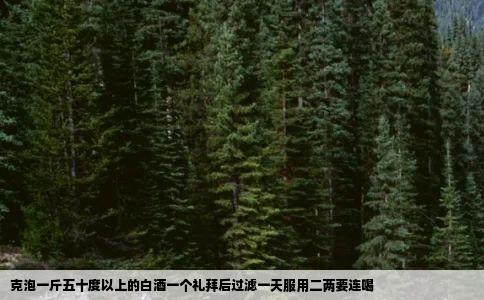 克泡一斤五十度以上的白酒一个礼拜后过滤一天服用二两要连喝