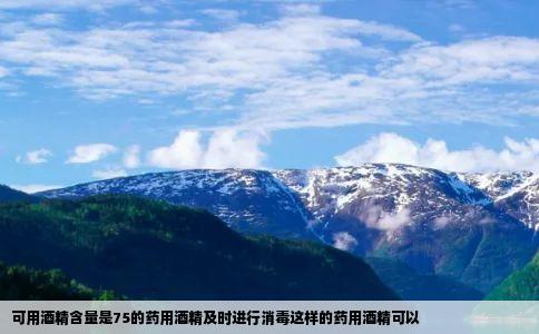 可用酒精含量是75的药用酒精及时进行消毒这样的药用酒精可以