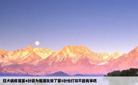 狂犬病疫苗第4针因为喝酒失效了第5针也打完不能有事吧