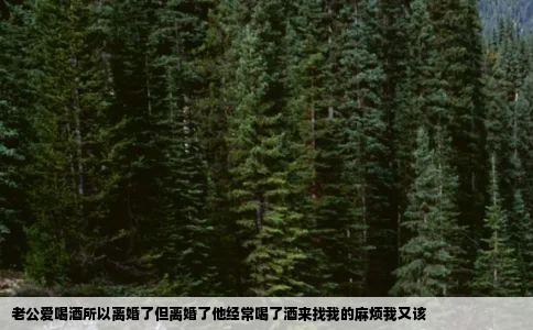 老公爱喝酒所以离婚了但离婚了他经常喝了酒来找我的麻烦我又该