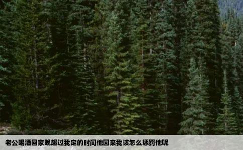 老公喝酒回家晚超过我定的时间他回来我该怎么惩罚他呢