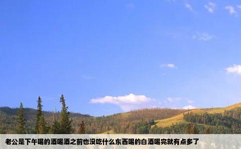 老公是下午喝的酒喝酒之前也没吃什么东西喝的白酒喝完就有点多了