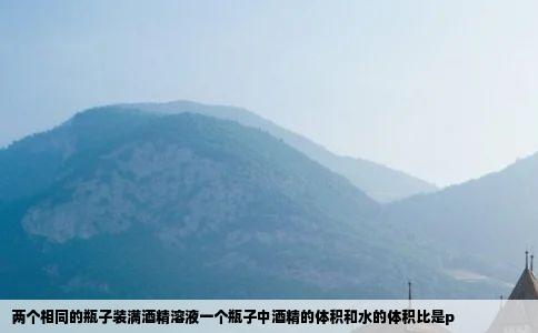 两个相同的瓶子装满酒精溶液一个瓶子中酒精的体积和水的体积比是p
