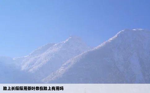 脸上长痘痘用茶叶敷在脸上有用吗