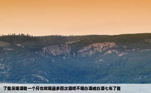 了我没喝酒我一个月也就喝最多四次酒吧不喝白酒戒白酒七年了我