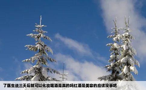 了医生说三天后就可以化妆喝酒是真的吗红酒是美容的应该没事吧