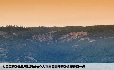 礼盒装茶叶送礼可以吗单位个人喜欢买哪种茶叶需要详细一点