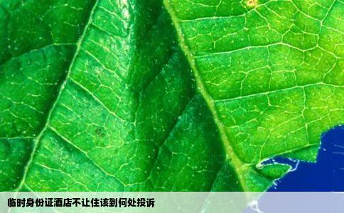 临时身份证酒店不让住该到何处投诉