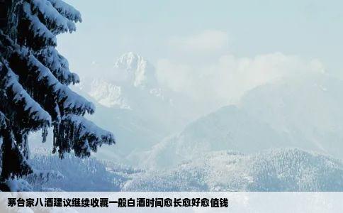 茅台家八酒建议继续收藏一般白酒时间愈长愈好愈值钱