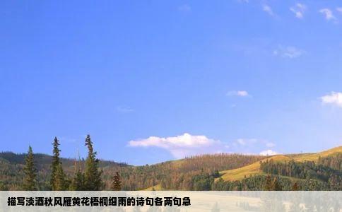 描写淡酒秋风雁黄花梧桐细雨的诗句各两句急