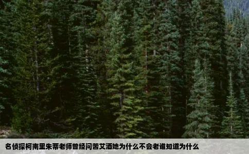 名侦探柯南里朱蒂老师曾经问苦艾酒她为什么不会老谁知道为什么