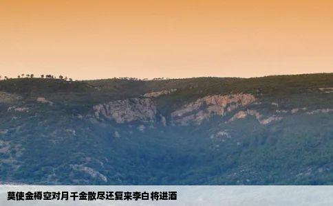 莫使金樽空对月千金散尽还复来李白将进酒