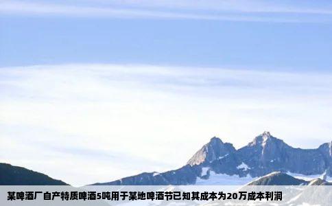 某啤酒厂自产特质啤酒5吨用于某地啤酒节已知其成本为20万成本利润