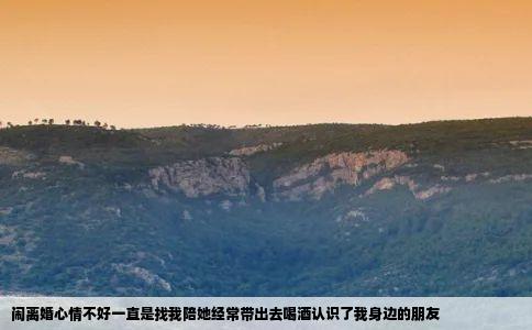 闹离婚心情不好一直是找我陪她经常带出去喝酒认识了我身边的朋友