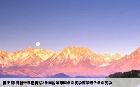 能不能l流畅玩幕府将军2全面战争帝国全面战争或拿破仑全面战争