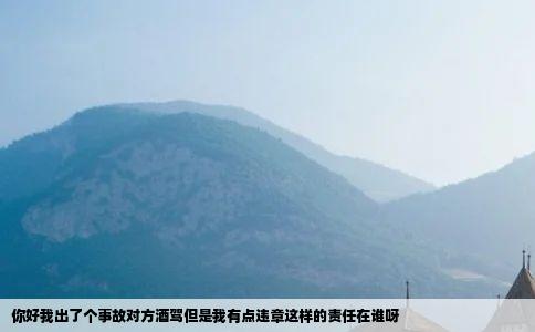 你好我出了个事故对方酒驾但是我有点违章这样的责任在谁呀