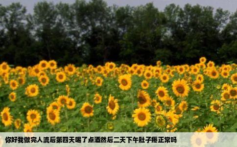 你好我做完人流后第四天喝了点酒然后二天下午肚子疼正常吗