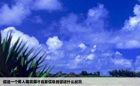 你说一个男人喝完酒才会发信息找你这什么状况