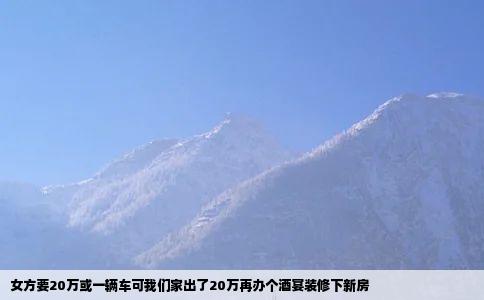女方要20万或一辆车可我们家出了20万再办个酒宴装修下新房