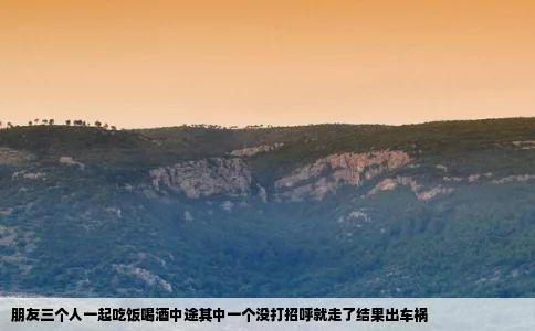 朋友三个人一起吃饭喝酒中途其中一个没打招呼就走了结果出车祸