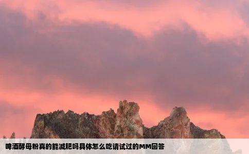 啤酒酵母粉真的能减肥吗具体怎么吃请试过的MM回答