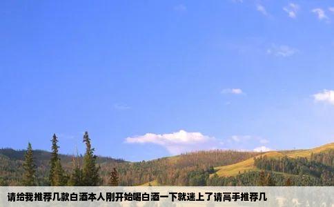 请给我推荐几款白酒本人刚开始喝白酒一下就迷上了请高手推荐几