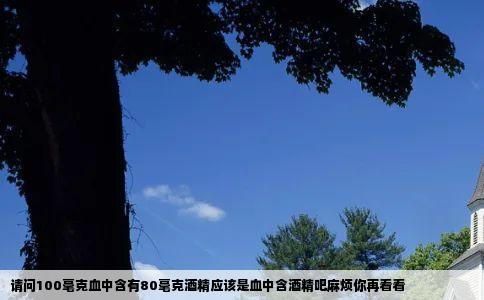 请问100毫克血中含有80毫克酒精应该是血中含酒精吧麻烦你再看看