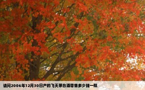 请问2006年12月30日产的飞天茅台酒零售多少钱一瓶