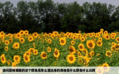 请问固体酒精的这个颜色是怎么调出来的具体是什么颜色什么比例