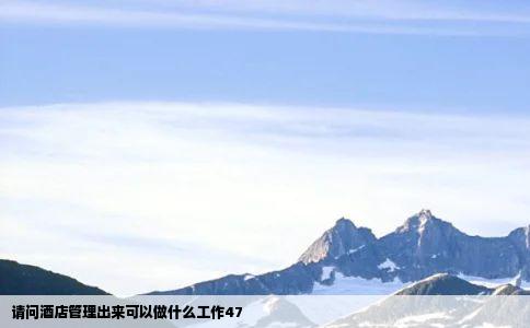 请问酒店管理出来可以做什么工作47