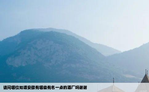 请问哪位知道安徽有哪些有名一点的酒厂吗谢谢