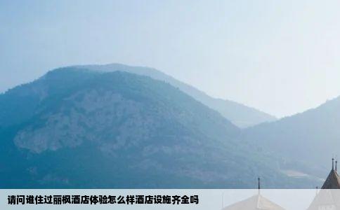 请问谁住过丽枫酒店体验怎么样酒店设施齐全吗