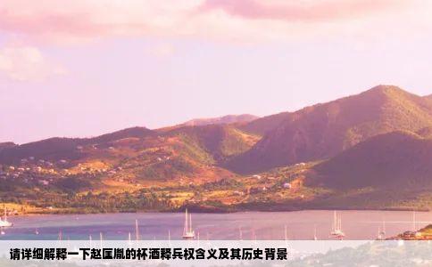 请详细解释一下赵匡胤的杯酒释兵权含义及其历史背景