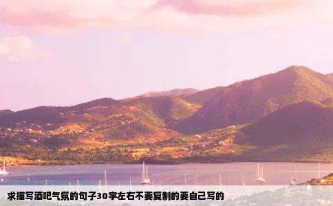 求描写酒吧气氛的句子30字左右不要复制的要自己写的