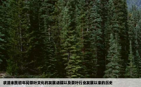 求清末民初年间茶叶文化的发展进程以及茶叶行业发展以来的历史