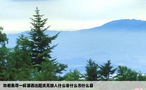 劝君更尽一杯酒西出阳关无故人什么省什么市什么县