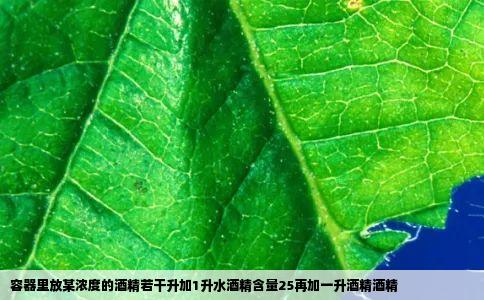 容器里放某浓度的酒精若干升加1升水酒精含量25再加一升酒精酒精