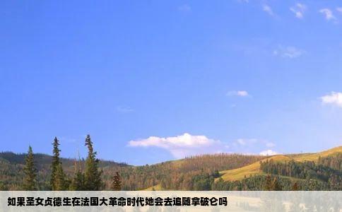 如果圣女贞德生在法国大革命时代她会去追随拿破仑吗